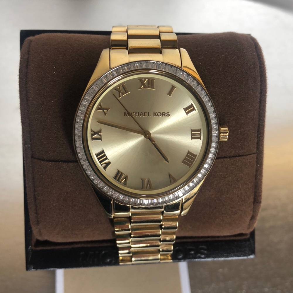 Michael Kors Unisex Gold Watch - Picture 1 of 6